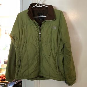 North Face green light down jacket